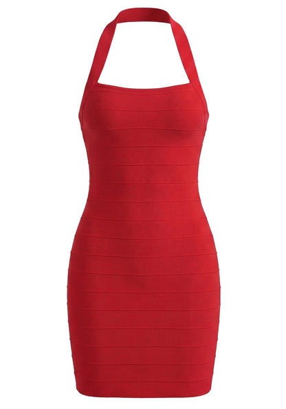 Halter Mini Dress Red